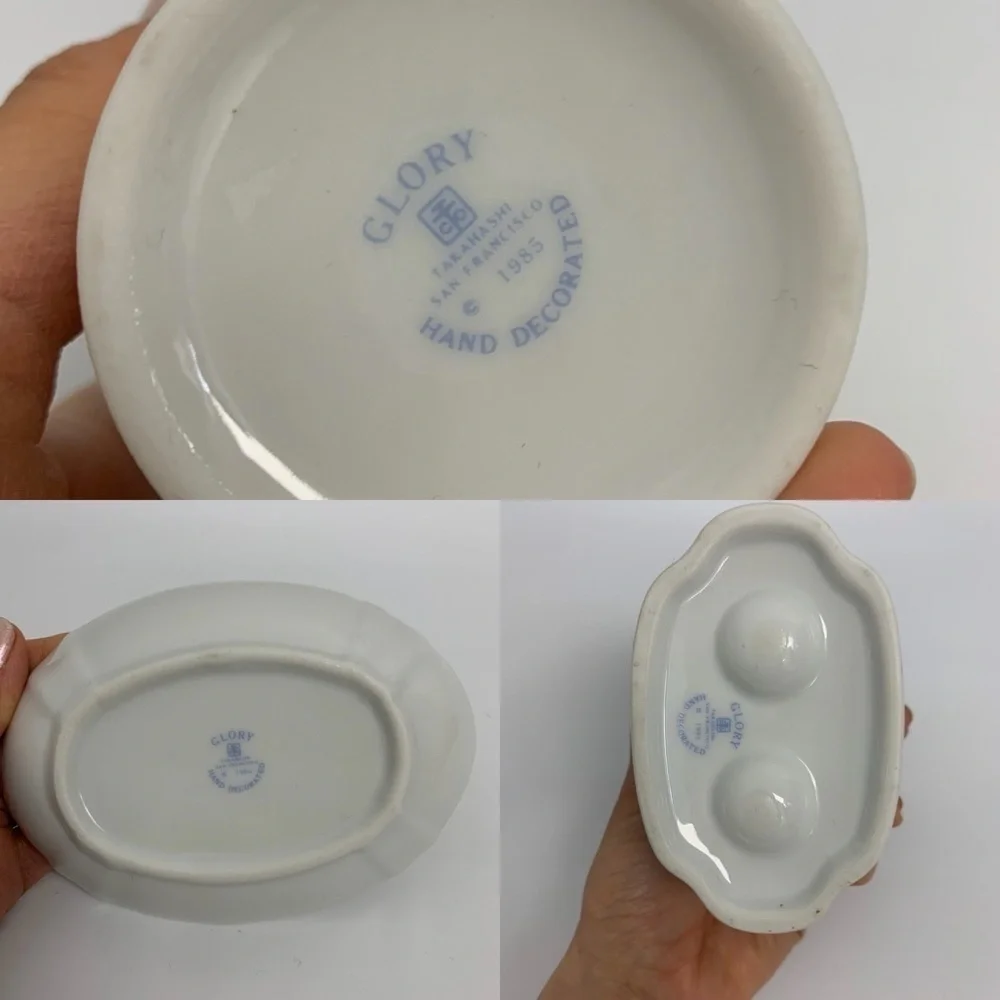 San Francisco Glory Floral Porcelain Toothbrush Holder Trinket Tray/Soap Dish
